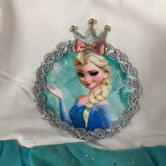 Elsa Long Sleeve Blue Sparkly Cute Dress - Picture 6 of 8